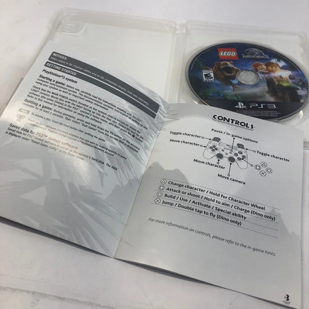 LEGO Jurassic World Sony‎ PlayStation 3 PS3 Complete Game With Manual Disc